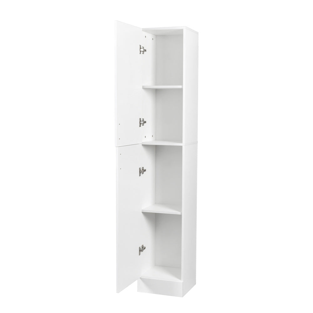 74.8'' Tall Kitchen Pantry Cabinet, Floor Freestanding Storage Cabinet with Inadjustable Shelves and Two Doors, Narrow Tall Cupboard for Dining Room, Living Room, Bedroom, Entryway, White