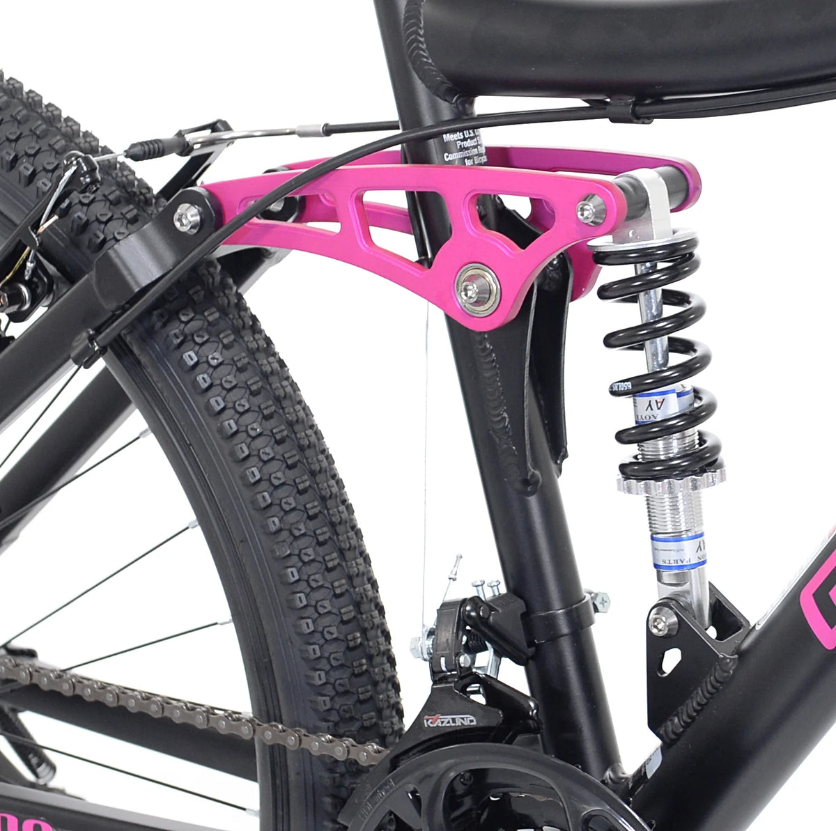 Kent Genesis Maeve Mountain Bike, 26" Wheels, Adults Ages 13+, Black and Pink