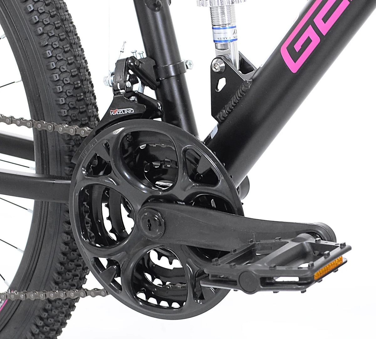 Kent Genesis Maeve Mountain Bike, 26" Wheels, Adults Ages 13+, Black and Pink