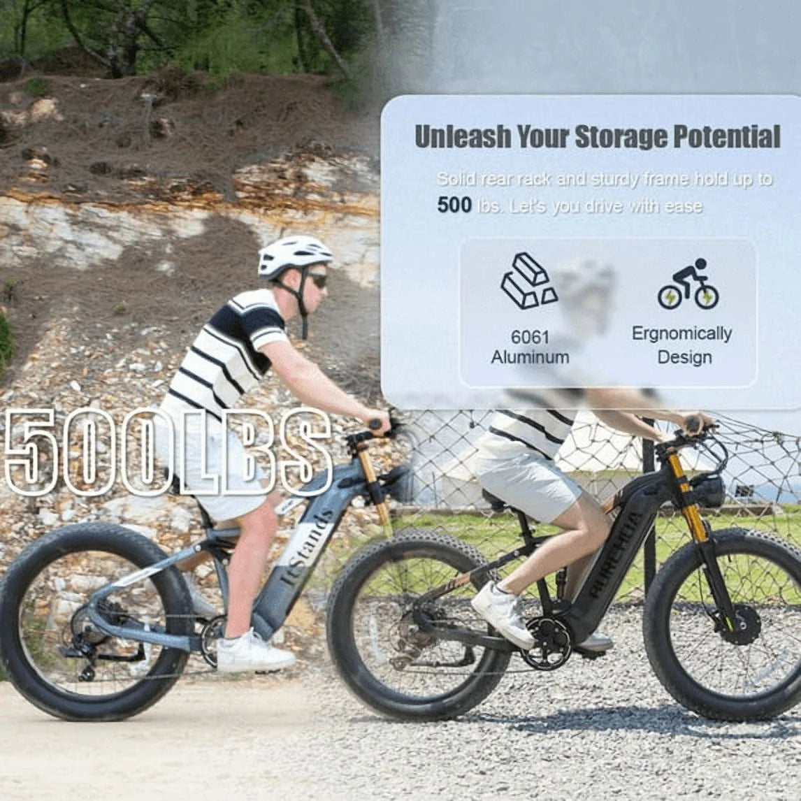 Dual Motors AWD 2000W Electric Bike for Adult 26'', UL2849 48V 60AH Removable Battery E - Mountain Bike 4'' Fat Tire up to 35MPH&200miles Long Range Off Road Ebike Beach Dual Hydraulic&Brakes E - Bicycle