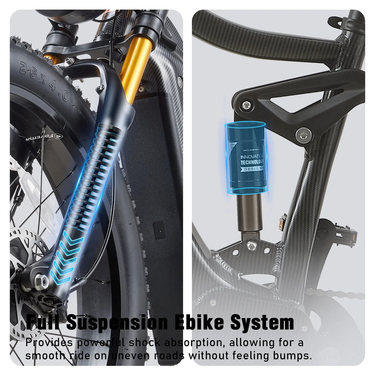 Dual Motors AWD 2000W Electric Bike for Adult 26'', UL2849 48V 60AH Removable Battery E - Mountain Bike 4'' Fat Tire up to 35MPH&200miles Long Range Off Road Ebike Beach Dual Hydraulic&Brakes E - Bicycle