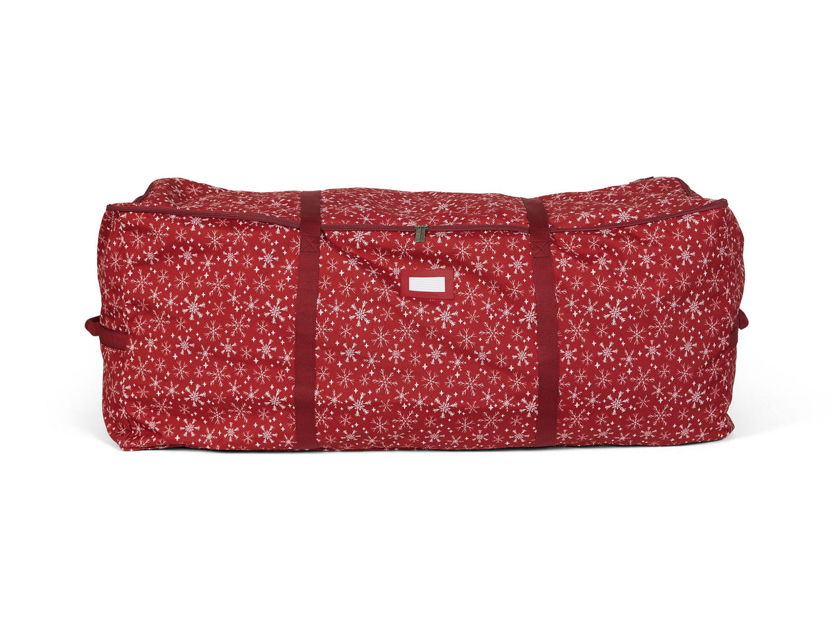 Covermates Keepsakes Christmas Tree Cinch Bag - Superior Protection, Cinch Straps, Fits Up to 9 to 11-Foot Tree - Holiday Storage-Red Snowflake