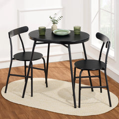 Best Choice Products 3 - Piece Modern Oval Dining Table Set, Small Kitchen Dinette W/ 2 Chairs - Black/Black