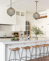 1 - Light 12" Retro Antique Gold Crystal Globe Chandelier Small Sphere Pendant Light