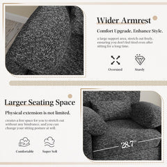 AECOJOY Oversized Armchair, Chenille Mid Century Accent Chair, Comfy Upholstered Single Sofa, Extra Wide Reading Chairs