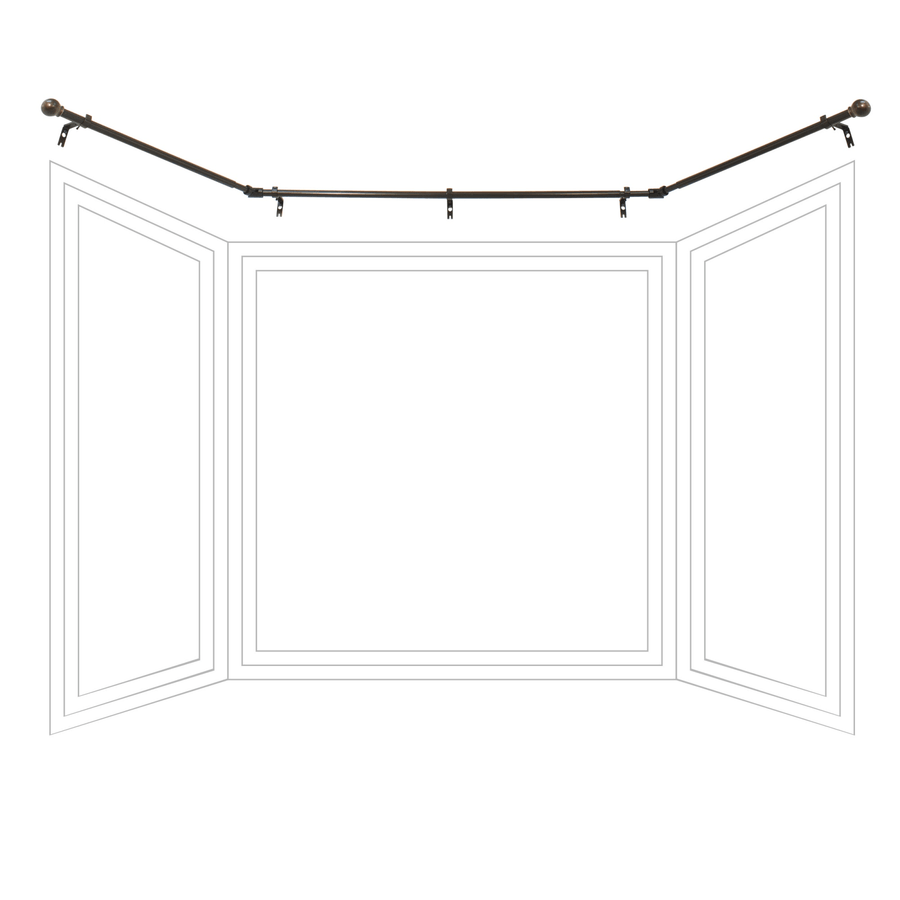 Decopolitan Drapery Bay Window Curtain Rod Set, Oil Rubbed Bronze