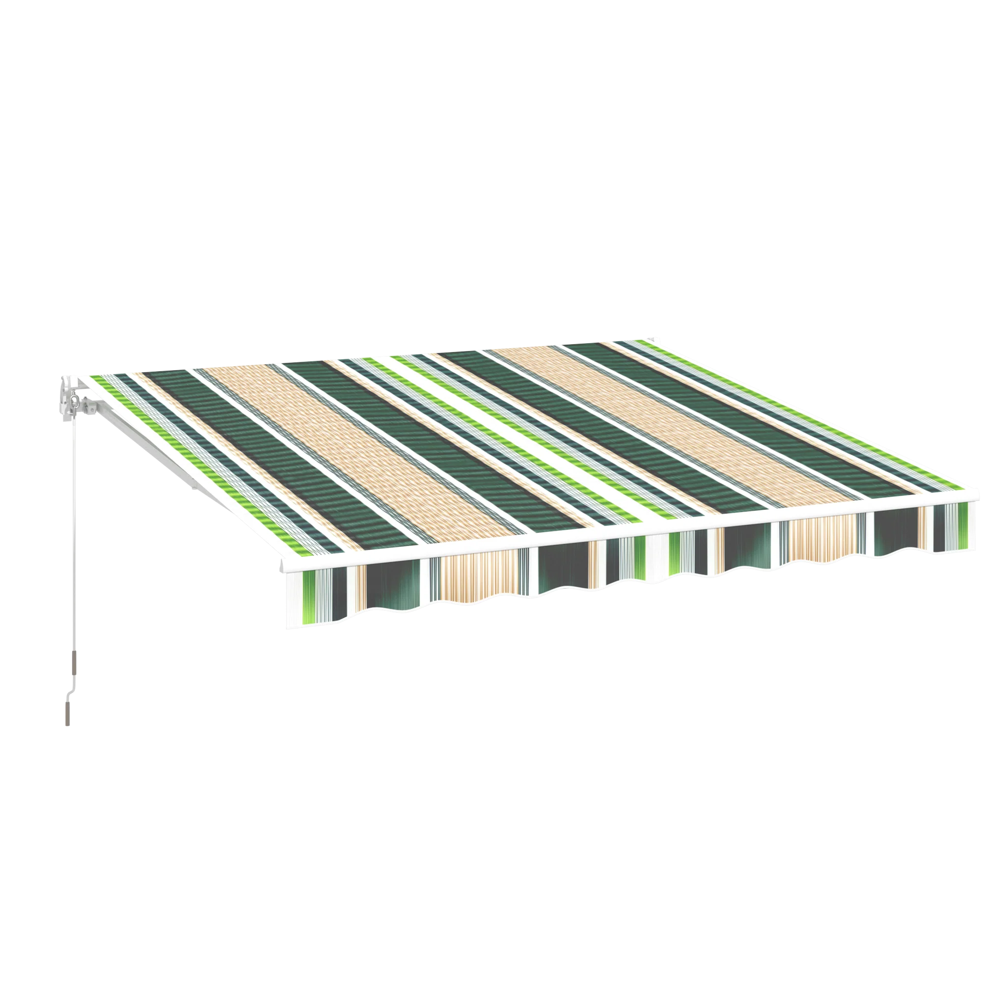 AECOJOY 10'×8' Manual Retractable Awning Sun Shade, Patio Awning Canopy