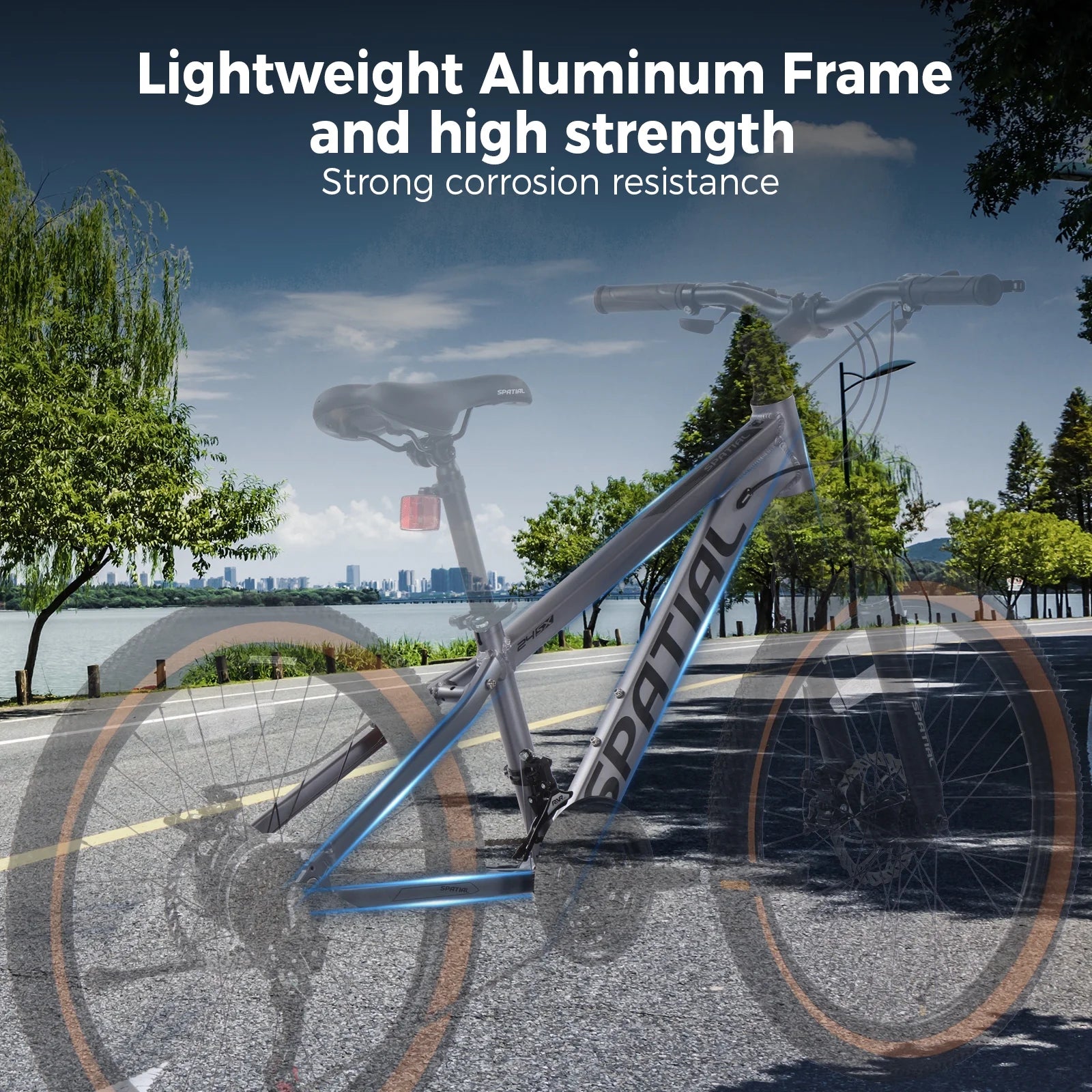 SPATIAL 24/26/27.5/29 in Mountain Bike, 8/21 Speed Lightweight Aluminum Magensium Frame Mountain Bicycle, Fits Men Women Teenagers Adult Disc Brake MTB Bicycle