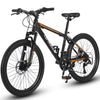 26 in Mountain Bike for Men, Adult Mountain Bike with Shimano 21 Speed & Disc Brakes, Black Orange