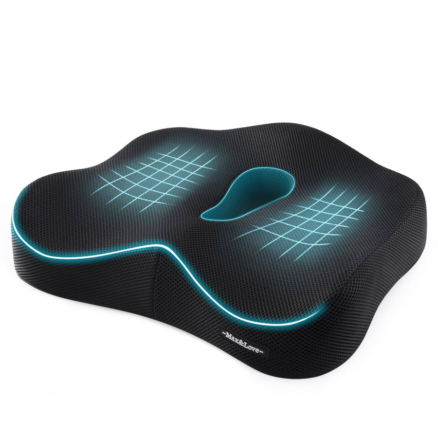 Memory Foam Seat Chair Cushion for Relieves Back Sciatica Pain Tailbone Pain Coccyx Degenerating Disc Orthopedic Osteoarthritis Prostate Cushion Low