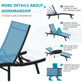 AECOJOY Outdoor Chaise Lounge, All Weather Pool Lounge Chairs Ergonomic Design (Blue, 2 PCs)