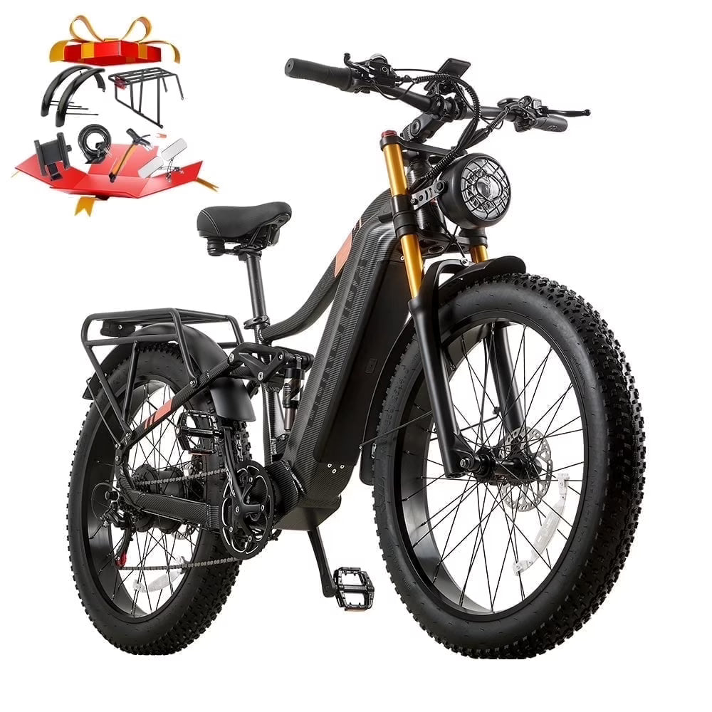 Dual Motors AWD 2000W Electric Bike for Adult 26'', UL2849 48V 30AH Removable Battery E - Mountain Bike 4.0 Fat Tire up to 35MPH&120miles Long Range Off - Road Ebike Beach Dual Hydraulic&Brakes E - Bicycle