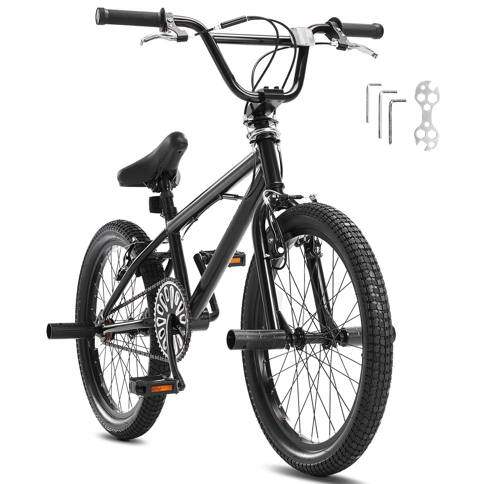 KFFKFF BMX Cycle, Freestyle Bike with 20 - Inch Wheels, BMX Racing Cycle with 360° Rotator and Four Pegs, Suitable for Novice to Skilled Riders, BMX Bikes for Teens and Adults