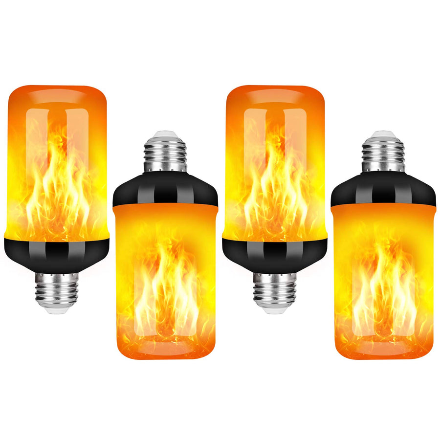 Y- Stop LED Flame Light Bulbs, 4 Modes Flickering Light Bulb with Upside Down Effect, E26 Base Fire Bulb for Halloween, Christmas Decorations, Party