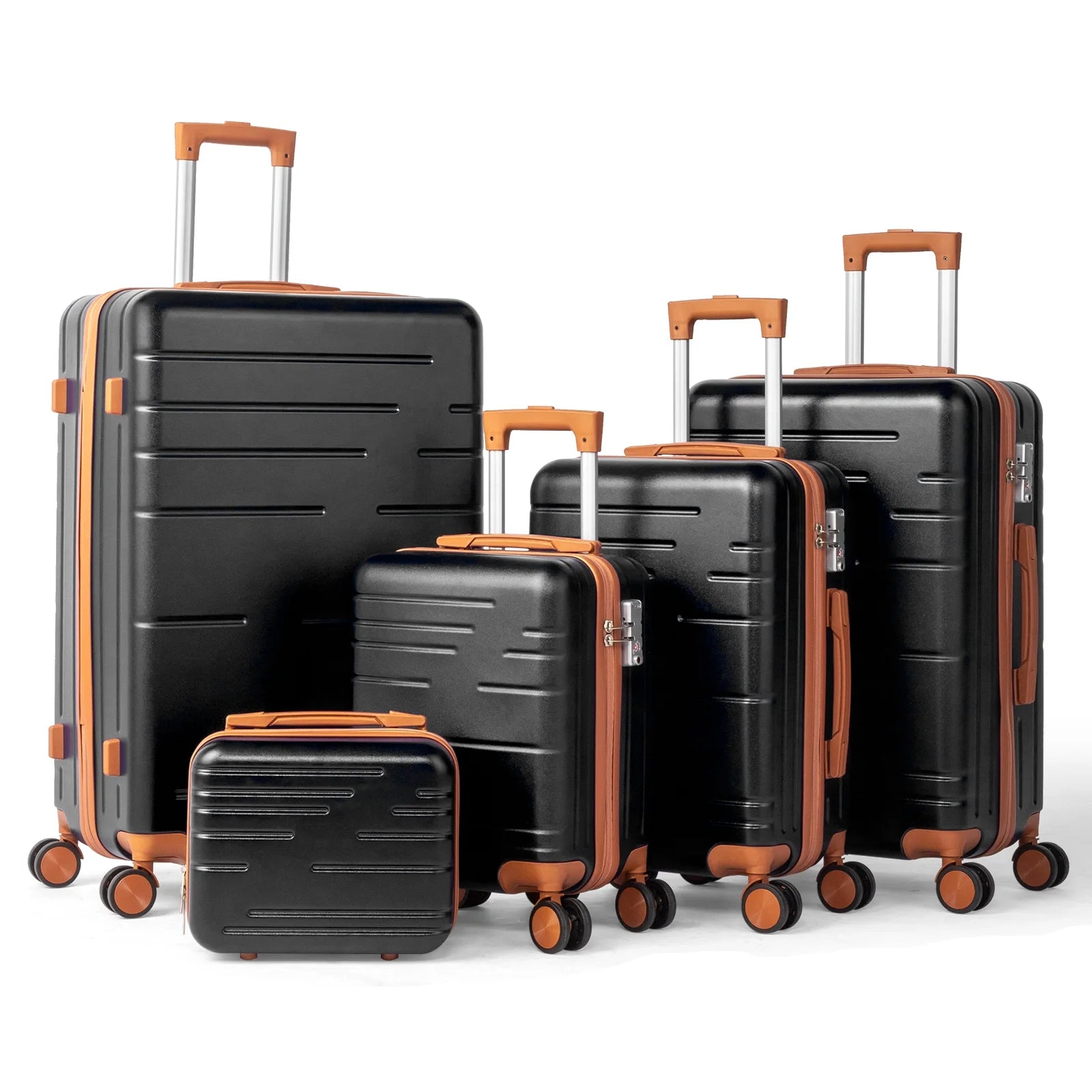 Zimtown Luggage 3 Piece Set Suitcase ABS Hardside Lightweight with TSA Lock Spinner Wheels, Beige