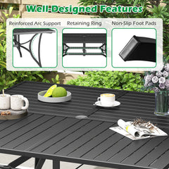 Tangkula 60" x 60" Metal Patio Dining Table for 8(60" x 60")