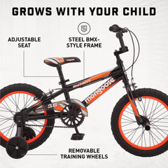 16" Mutant Kid'S BMX Bike, Ages 3 - 5, Black & Orange