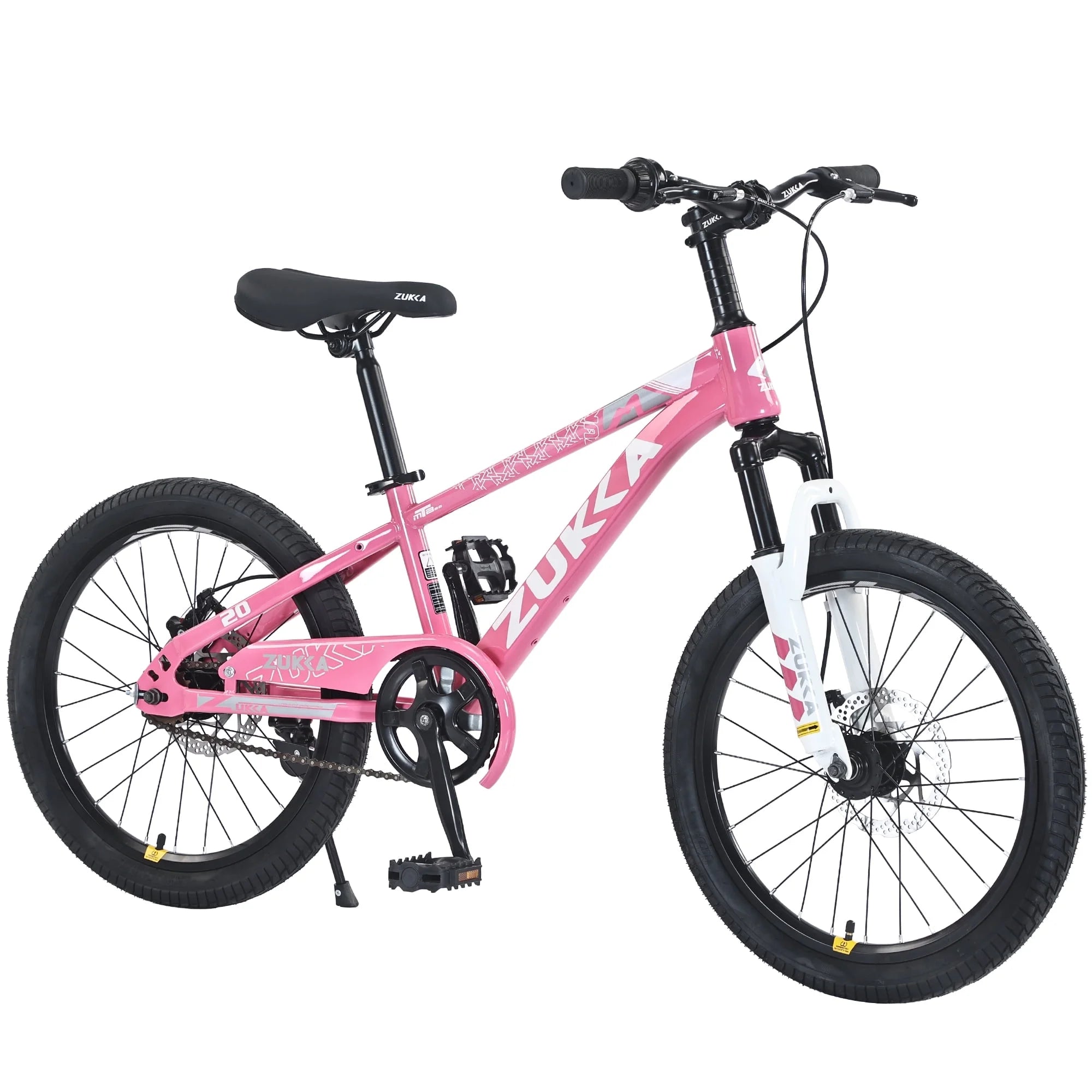 Zukka 20 in Kids Mountain Bike Steel Frame Hardtail Bicycle for Child Aged 7 - 10 Years Pink