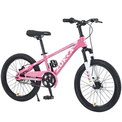 Zukka 20 in Kids Mountain Bike Steel Frame Hardtail Bicycle for Child Aged 7 - 10 Years Pink