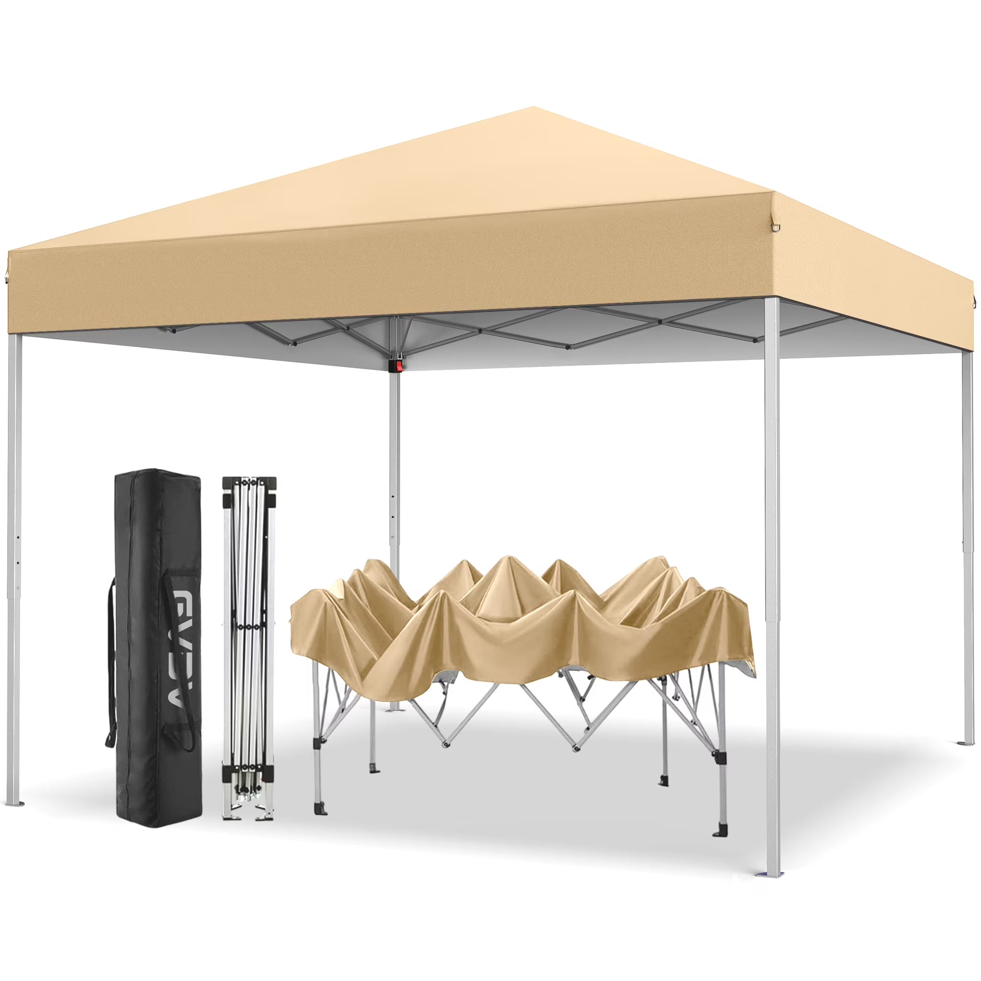 GVDV Canopy Tent, 10x10 Ft Easy Pop up Outdoor Canopy Tent, Portable Straight Leg Gazebo Instant Canopy, Blue
