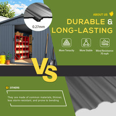 AECOJOY 12' x 14' Outdoor Storage Shed with Sliding Door, Metal Storage Tool Shed