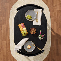 Best Choice Products 3 - Piece Modern Oval Dining Table Set, Small Kitchen Dinette W/ 2 Chairs - Black/Black