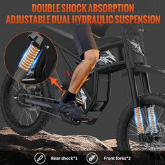 GT73 Electric Bike for Adults, 2000W UL 2849 Electric Dirtbike with 25" Motorcycle Tires, 48V36.4AH Dual Battery Ebike, Max 37 Mph & 85 Mile Long Range, Dual Hydraulic Brakes & Full Suspension