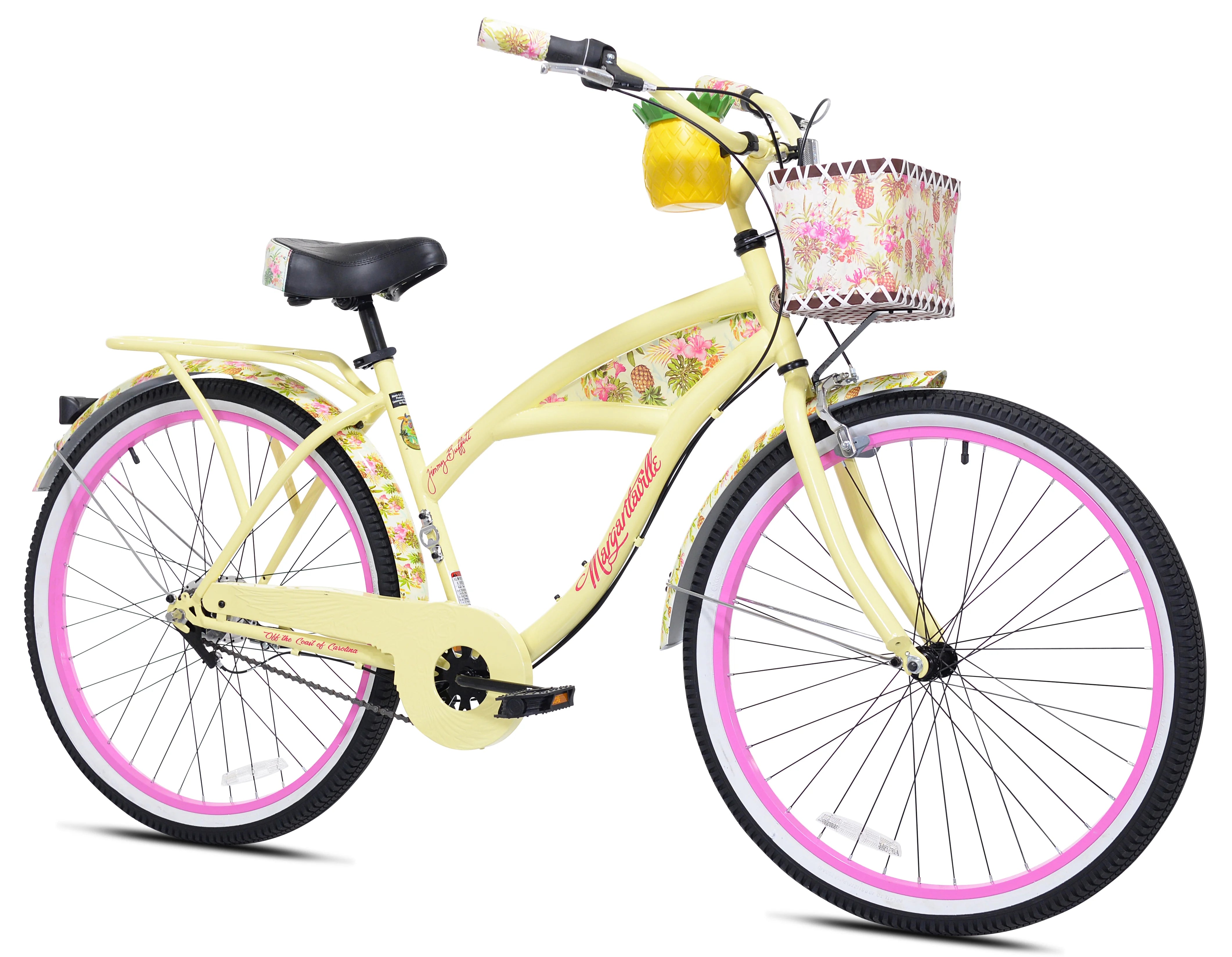 26" Margaritaville Women'S 3 - Speed Cruiser Bike, Yellow