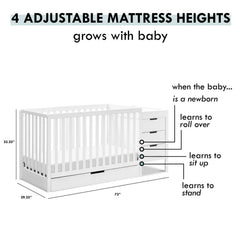 Carter - S by Davinci Colby 4 - in - 1 Convertible Crib & Changer Combo in White