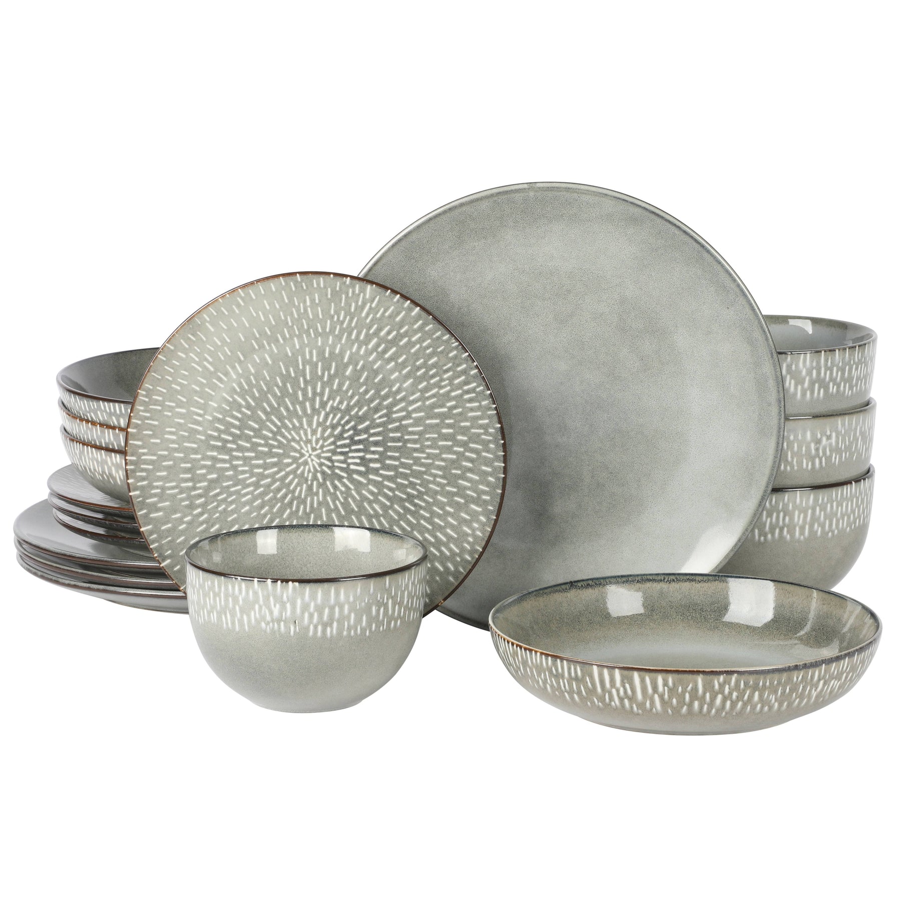 Gibson Elite Matisse 16-Piece Dinnerware Set, Service for 4 - Green