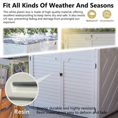 AECOJOY 61.6 Cu.ft Outdoor Resin Storage Shed with Easy Lift Hinges & Adjustable Divider