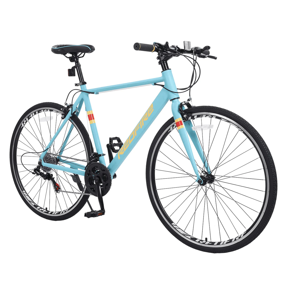 Redfire Hybrid Road Bike, 21 Speed Shimano Shifters, 700C Wheels 21 in Aluminum Frame, City Commuter Road Bicycle for Adult Men&Women(Mint Green)