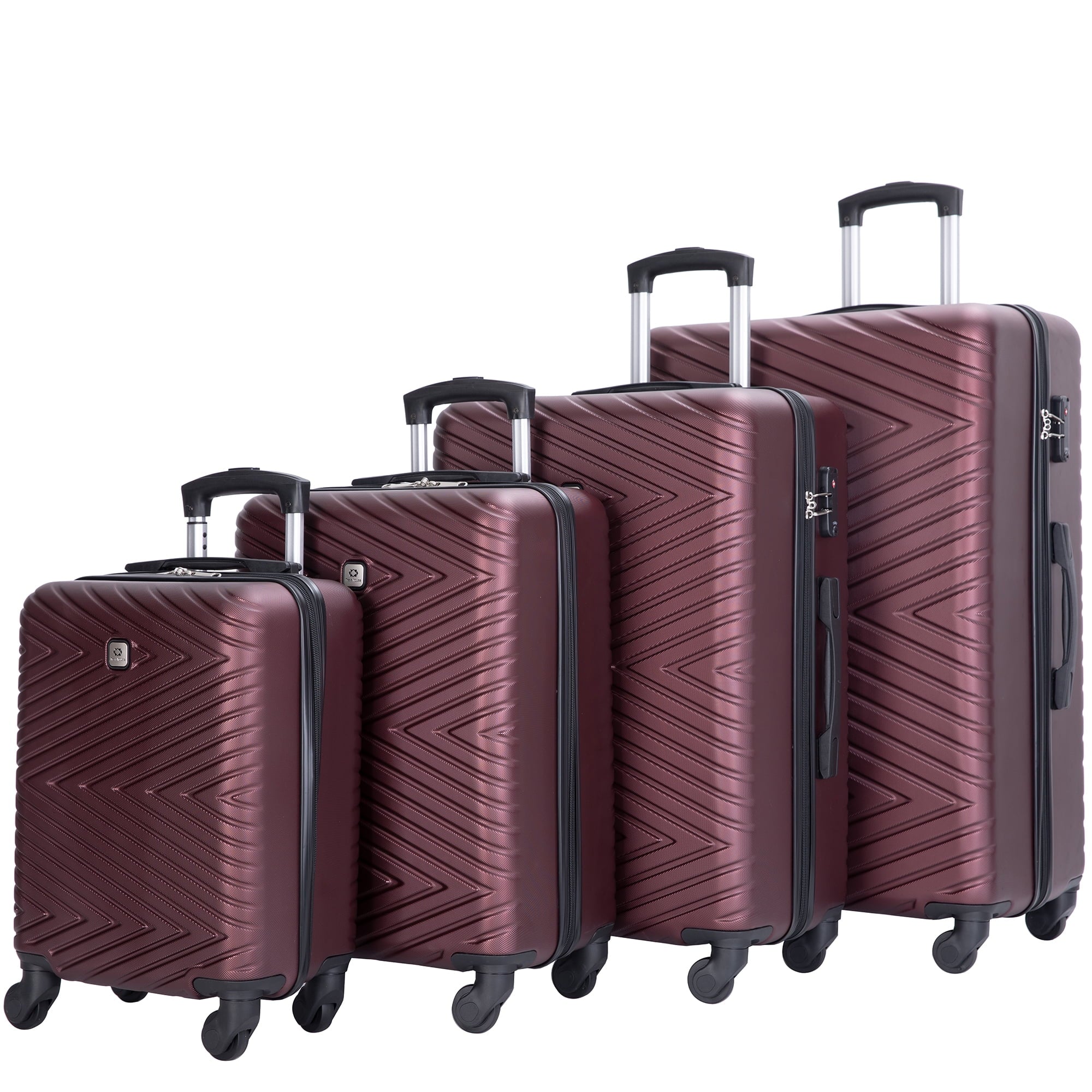 Travelhouse 4 Piece Hardshell Luggage Set Hardside Lightweight Suitcase with TSA Lock Spinner Wheels.(Blue)