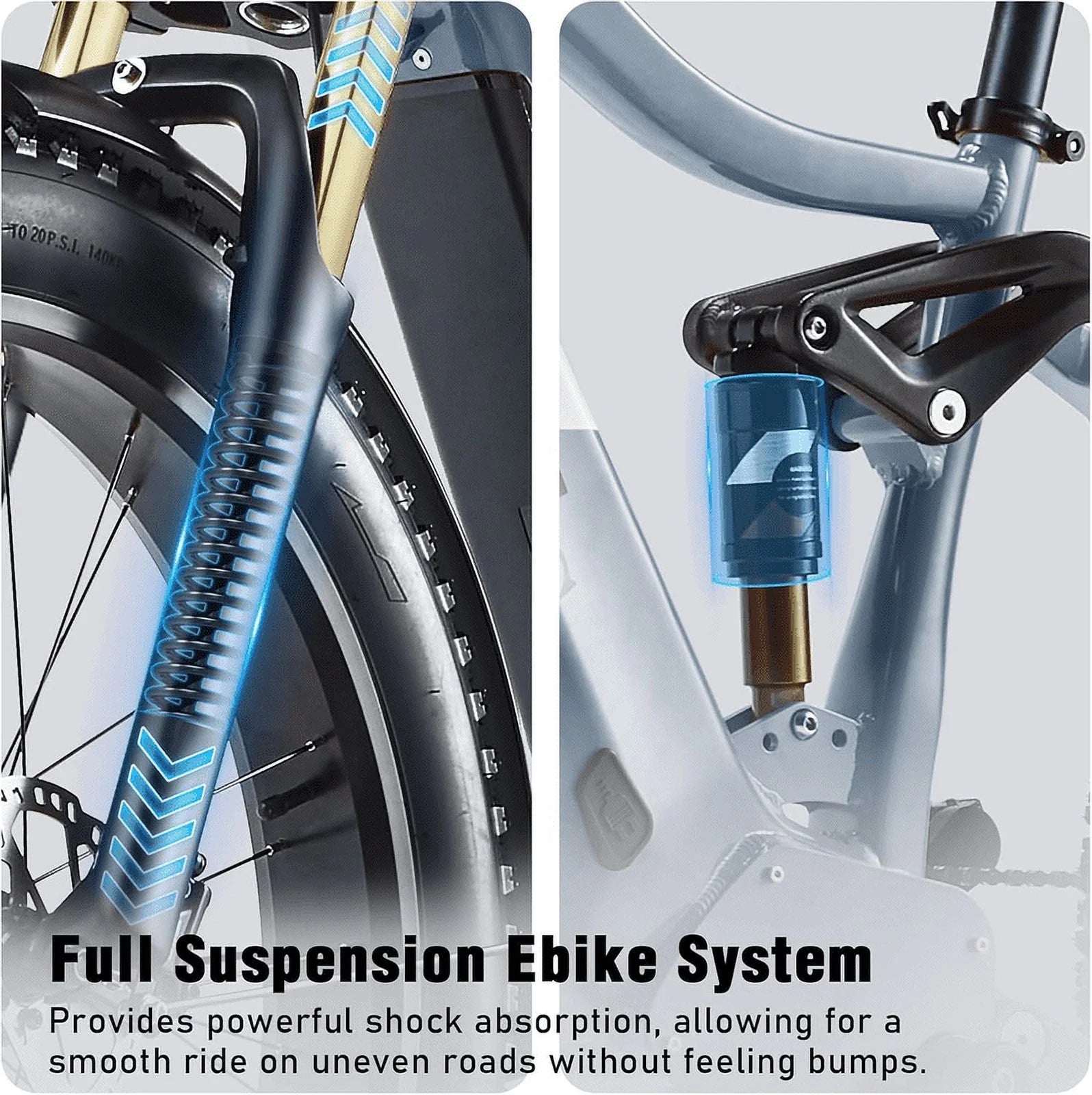Dual Motors AWD 2000W Electric Bike for Adult 26'', UL2849 48V 30AH Removable Battery E - Mountain Bike 4.0 Fat Tire up to 35MPH&120miles Long Range Off - Road Ebike Beach Dual Hydraulic&Brakes E - Bicycle