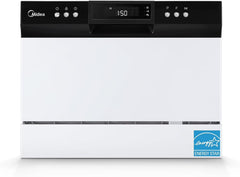 Midea Portable Countertop Dishwasher, 6 Place Settings, 8 Programs, White, MDC22P1AWW, New