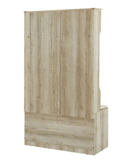 Entryway Hall Tree with Storage Bench, Wooden Coat Rack with Sponge Pad and 4 Dual Hooks, Storage Shelf Organizer with 2 - Door Cabinet for Entryway, Bedroom, Easy to Assemble