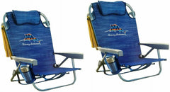 Tommy Bahama Backpack Beach Chairs - (2 PACK Blue )