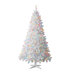Holiday Time Pre-Lit Madison Pine White Artificial Christmas Tree Multicolor Incandescent Lights 6.5