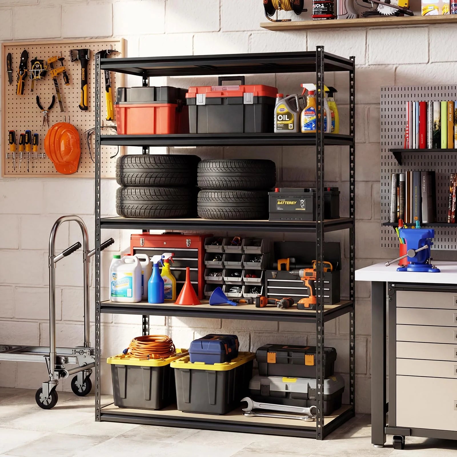 Giantex 5-Tier Metal Storage Shelves w/Adjustable Utility Rack (48" W x 24" D x 72" H)