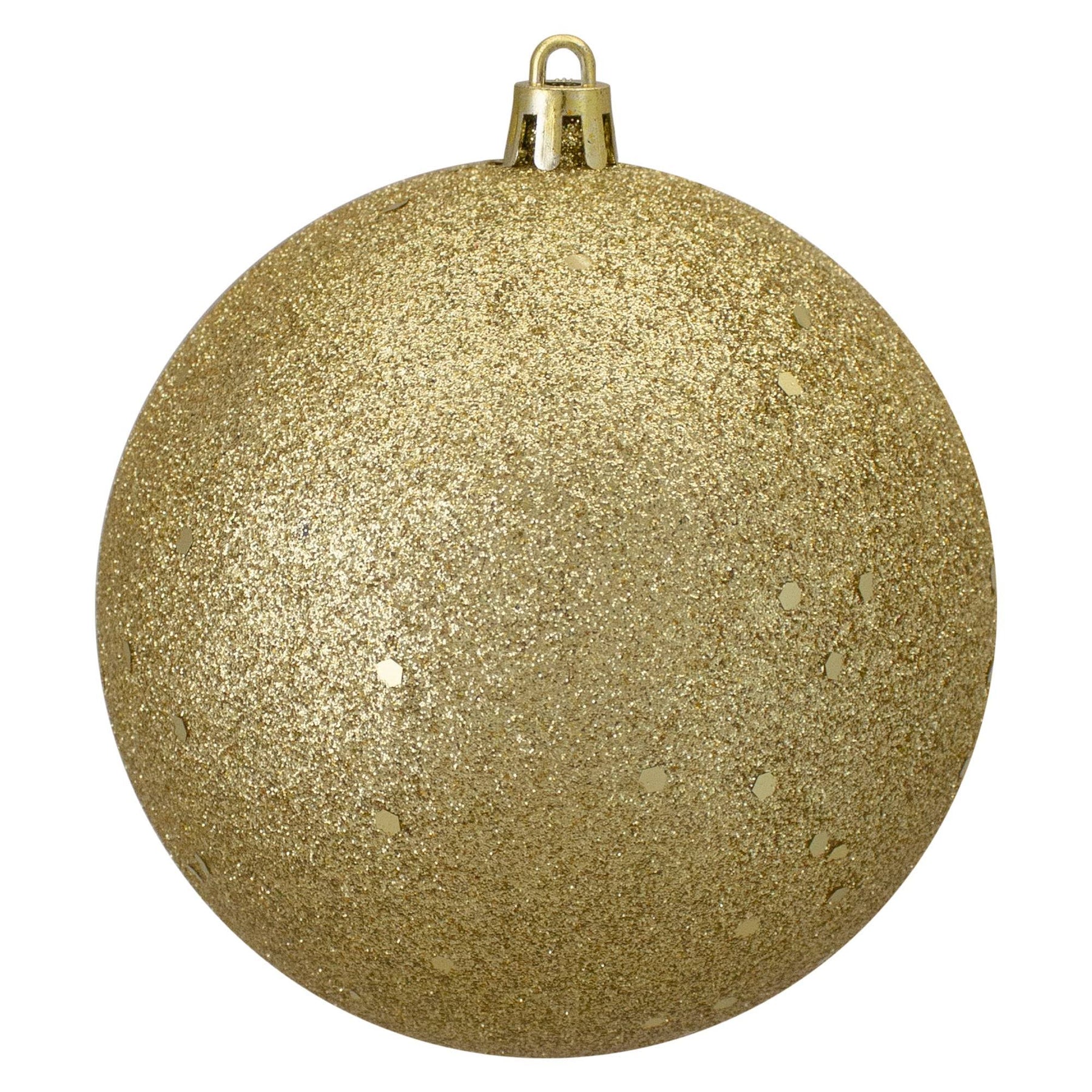Vegas Gold Holographic Glitter Shatterproof Christmas Ball Ornament 4 inch (100mm)