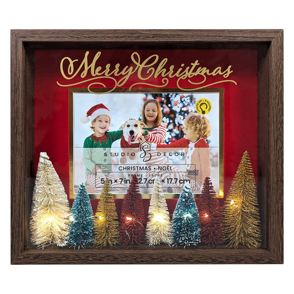 Merry Christmas 5" x 7" LED Tabletop Shadow Box Frame by Studio Decor | Michaels