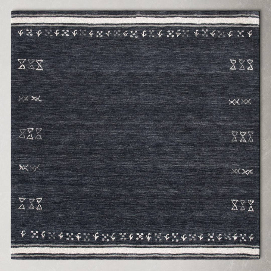 Santiago Handmade Wool Charcoal Rug AllModern Rug Size: Square 6'