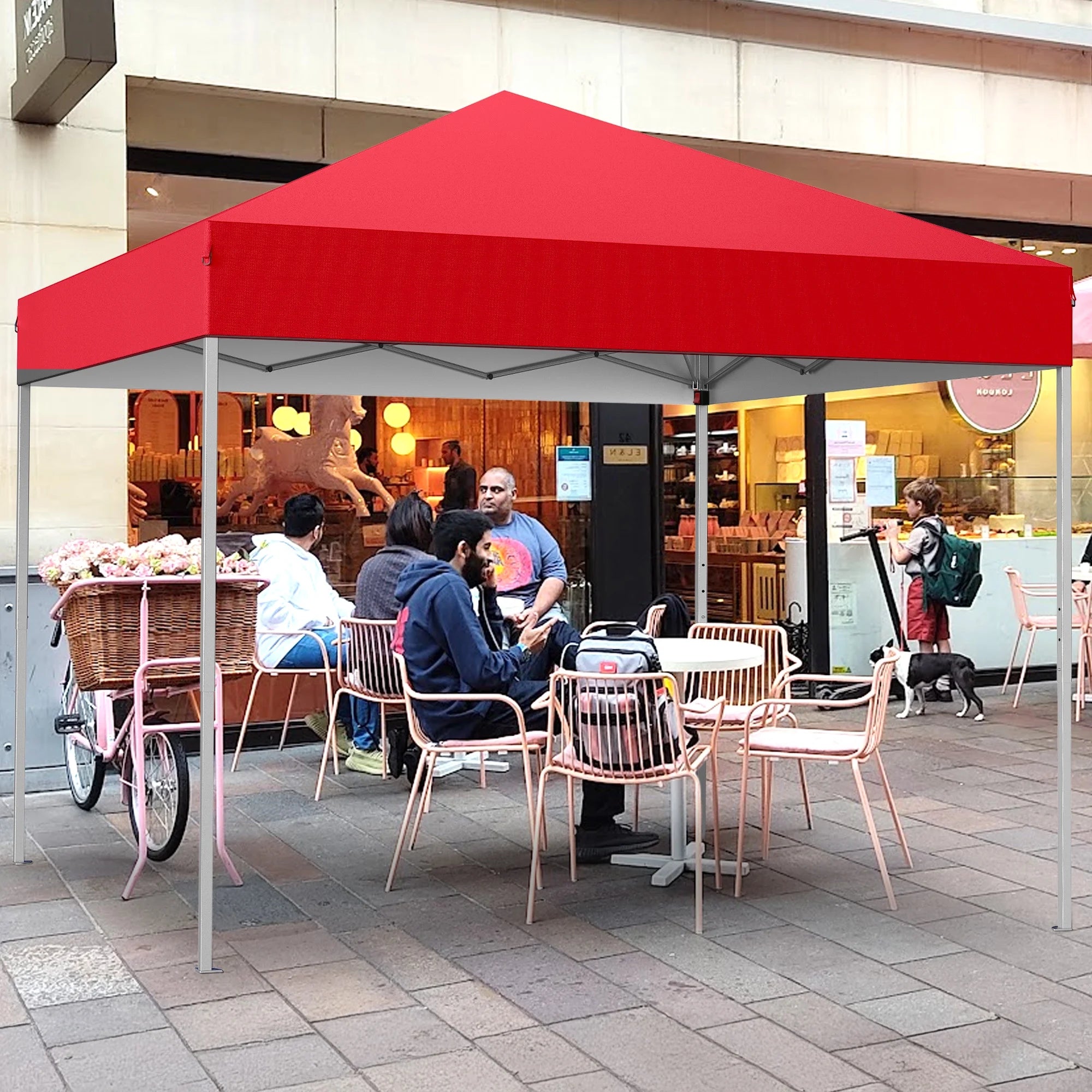 GVDV Canopy Tent, 10x10 Ft Easy Pop up Outdoor Canopy Tent, Portable Straight Leg Gazebo Instant Canopy, Blue