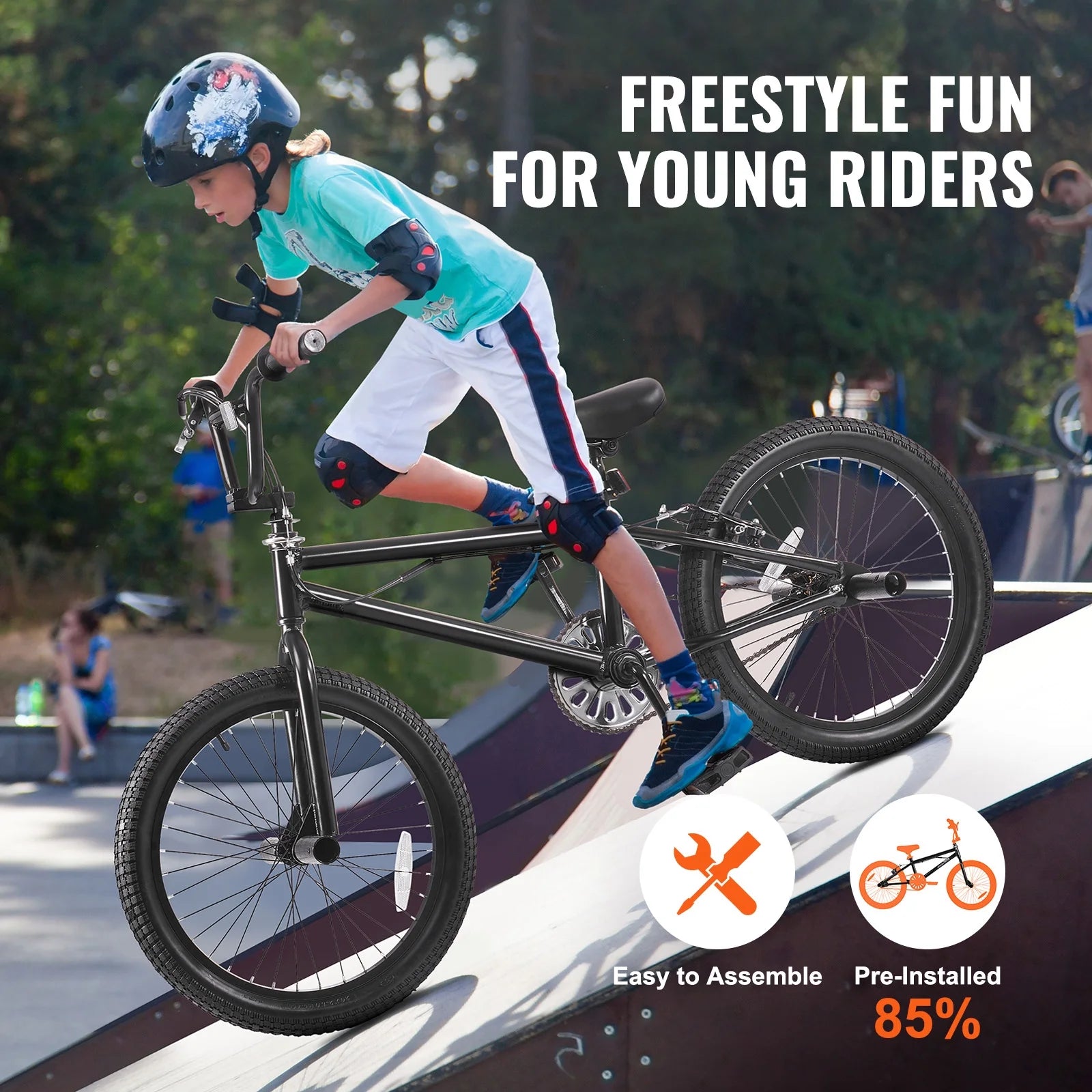 KFFKFF BMX Cycle, Freestyle Bike with 20 - Inch Wheels, BMX Racing Cycle with 360° Rotator and Four Pegs, Suitable for Novice to Skilled Riders, BMX Bikes for Teens and Adults