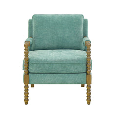Pioneer Woman Harper Spindle Accent Chair, Jade Fabric Upholstery
