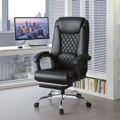 Homall Home Office Chair Adjustable Executive Leather Chair with Arms Ergonomic High Back Cushion Lumbar Back Support Computer Desk Chair, Black