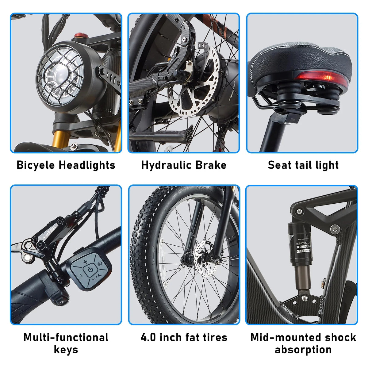 Dual Motors AWD 2000W Electric Bike for Adult 26'', UL2849 48V 60AH Removable Battery E - Mountain Bike 4'' Fat Tire up to 35MPH&200miles Long Range Off Road Ebike Beach Dual Hydraulic&Brakes E - Bicycle