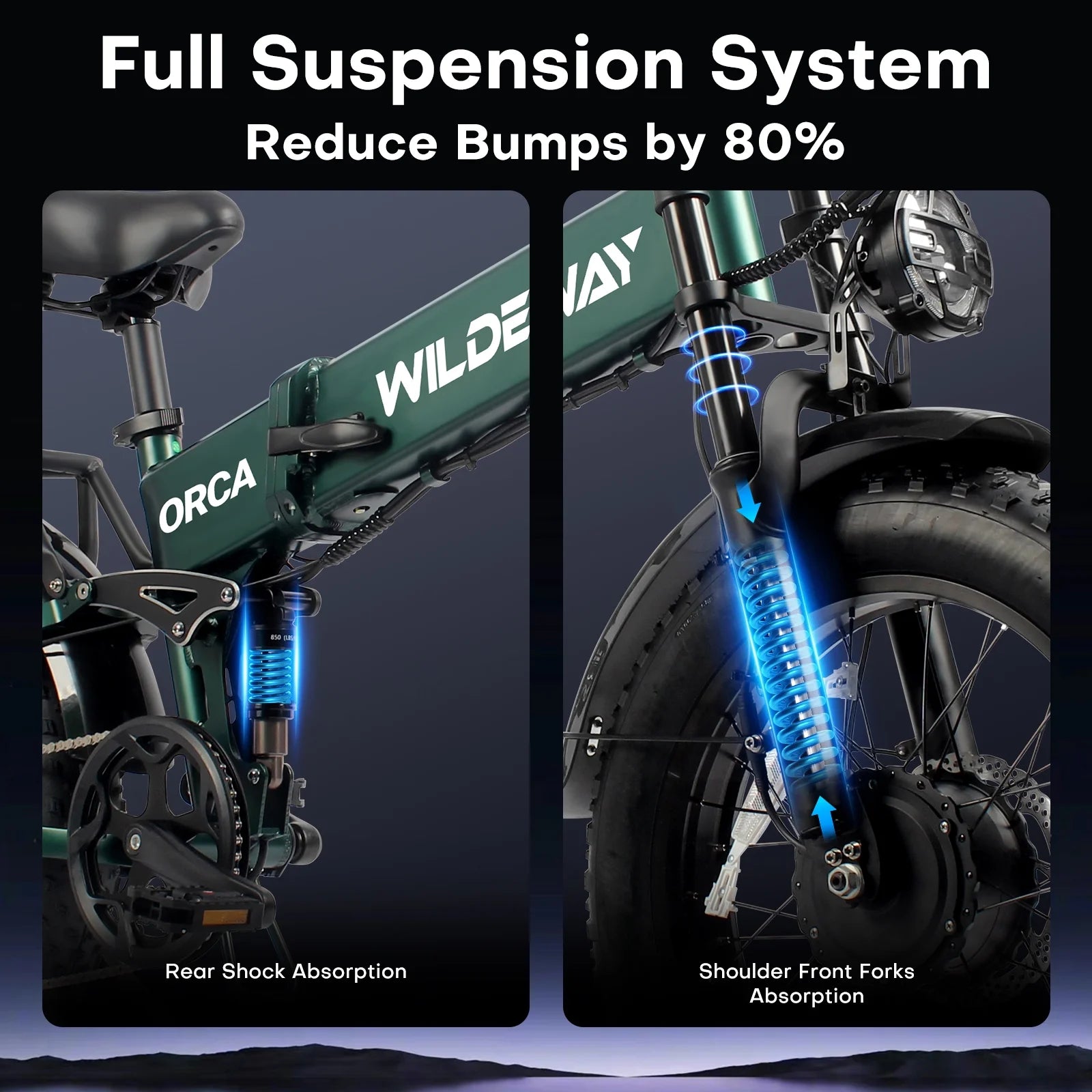 Folding AWD Dual Motor Electric Bike for Adults 20*4.0'' 2300w UL2849 48v 20ah, 7 Speeds, Fat Tire Ebike up to 28MPH Off Road E - Mountain Bike Dual Hydraulic Disc Brakes&Suspension Electric Bicycles