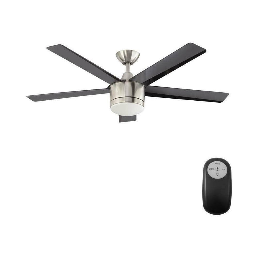 Merwry 48 in. Integrated LED Indoor Brushed Nickel Ceiling Fan with Light Kit and Remote Control