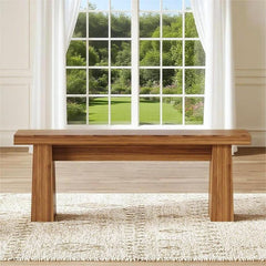 Fnova 48" Wooden Two - Person Backless Entryway Bench with Under - Bench Storage for Outdoor Garden, Living Room, Bedroom, Dining Room, Hallway